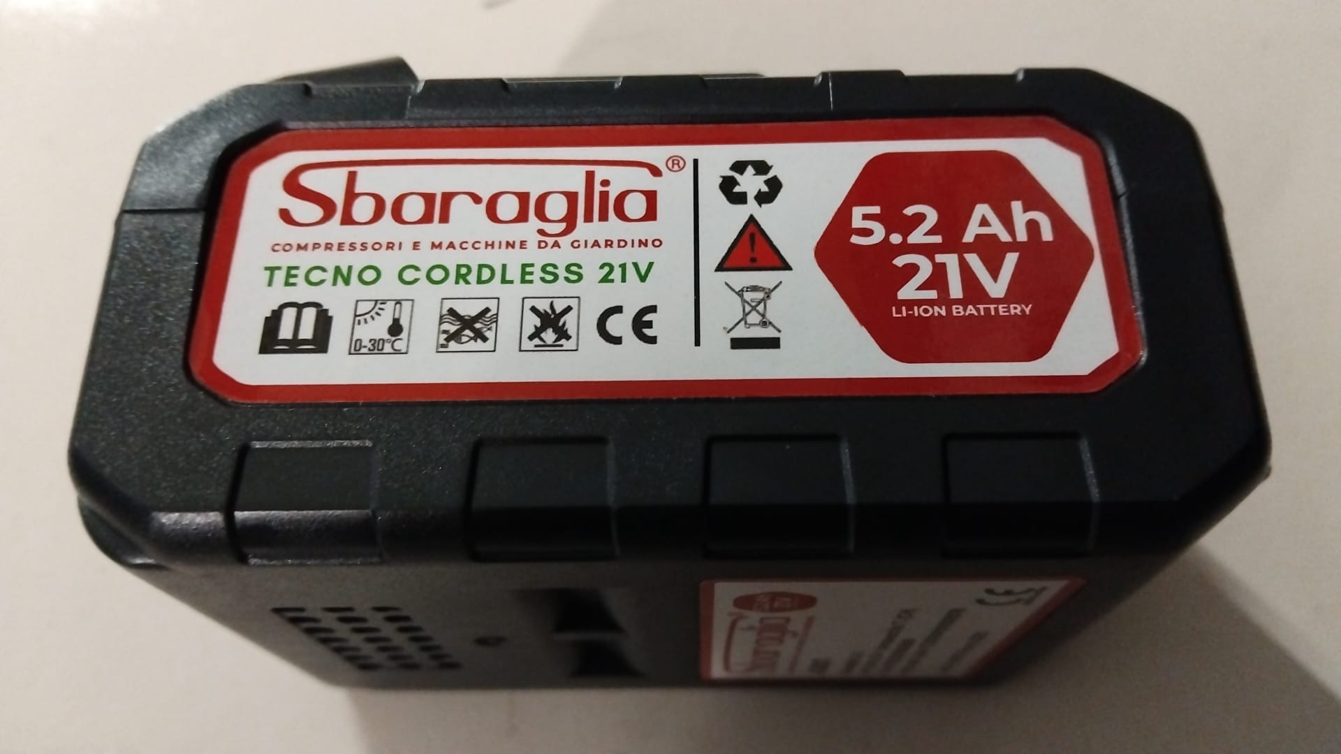 BATTERIA LITIO 21V 5.2 AMP PER ABBACCHIATORE ELETTRICO MARCA SBARAGLIA