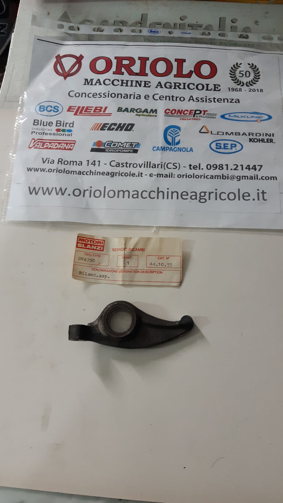 BILANCIERE PER VALVOLA ASPIRAZIONE E SCARICO MOTORE SLANZI DVA 790 DVA 920 DVA 1030