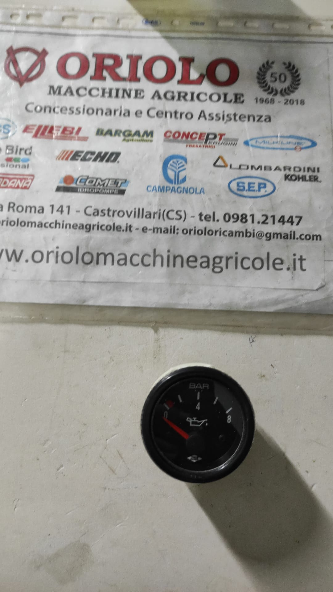 MANOMETRO PRESSIONE OLIO 12 V