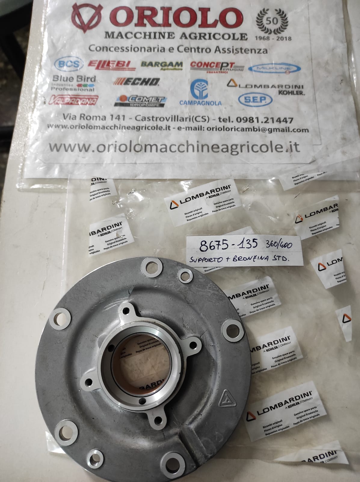 8676.098 SUPPORTO ALBERO MOTORE CON BRONZINA STD MOTORE LOMBARDINI 3LD